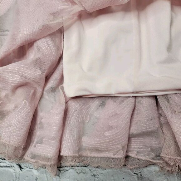 Dress The Population Maya Woven Fit Flare Dress Pink Sweetheart Neck Size M - Picture 6 of 12